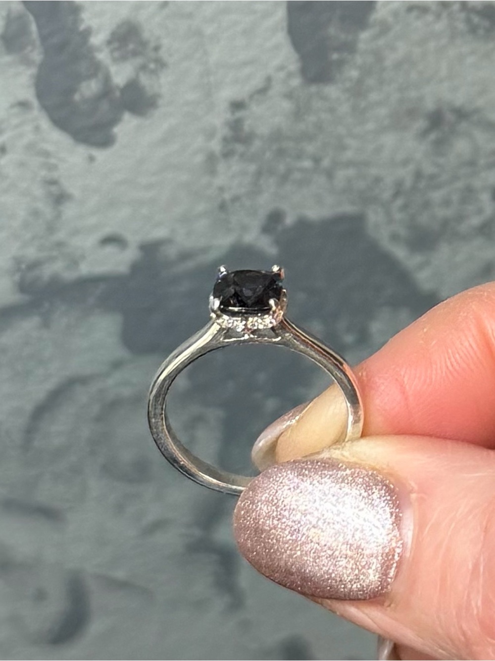 Natural VVS Purple Spinel 1.28ct hidden Halo  ring 925 sterling silver size 7